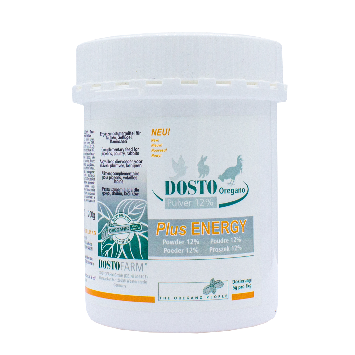 Dosto Oregano Pulver 12% + Plus ENERGY 200 g