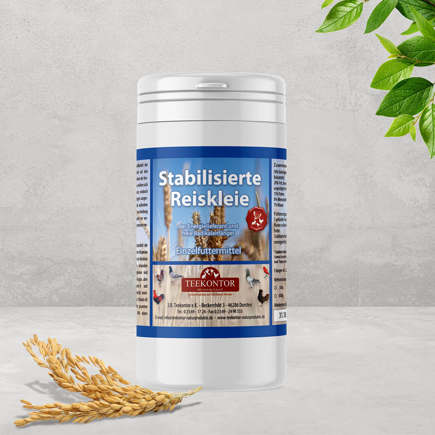 Stabilisierte Reiskleie 500 g