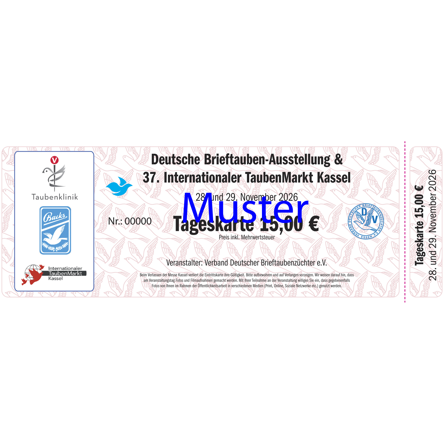 Tageskarte DBA und 37. Internationaler Taubenmarkt