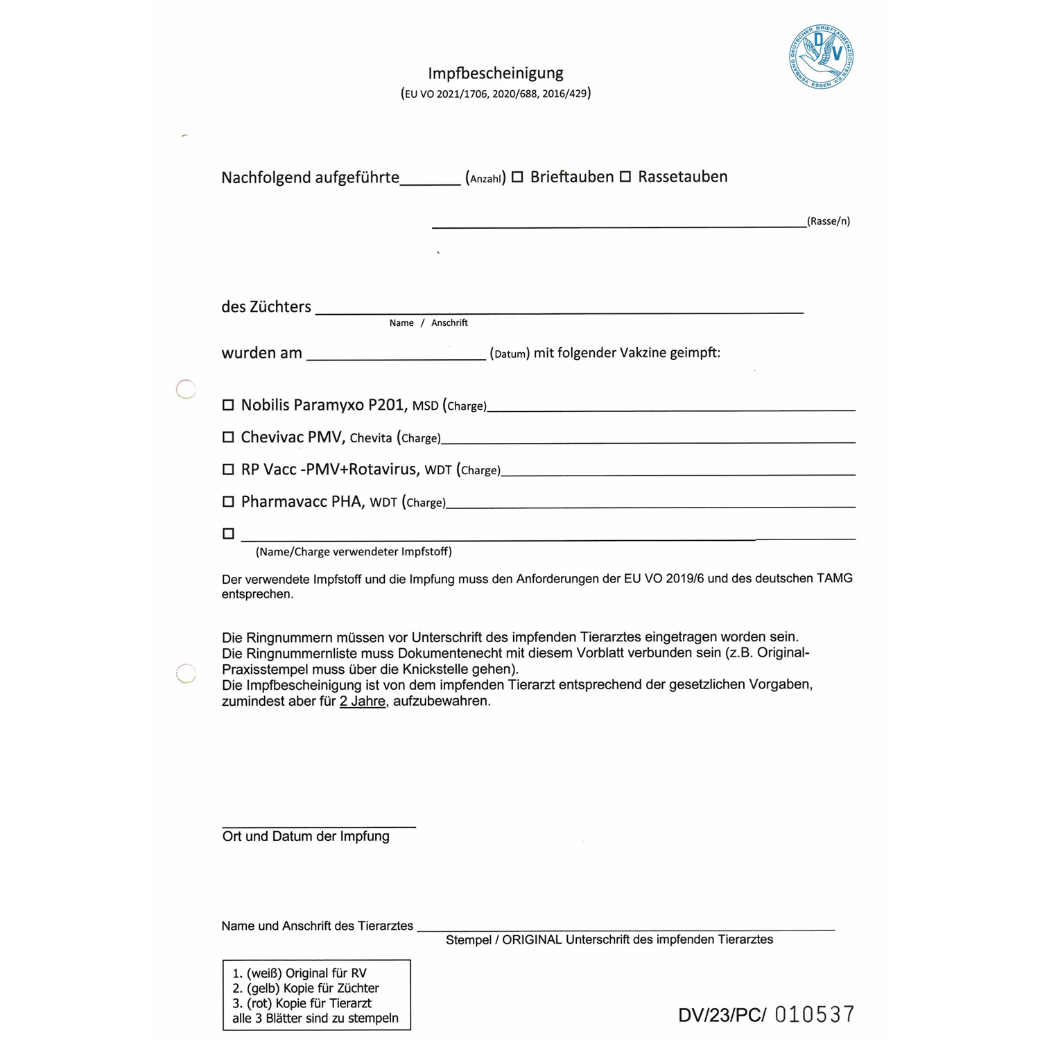 Impfbescheinigungen A
