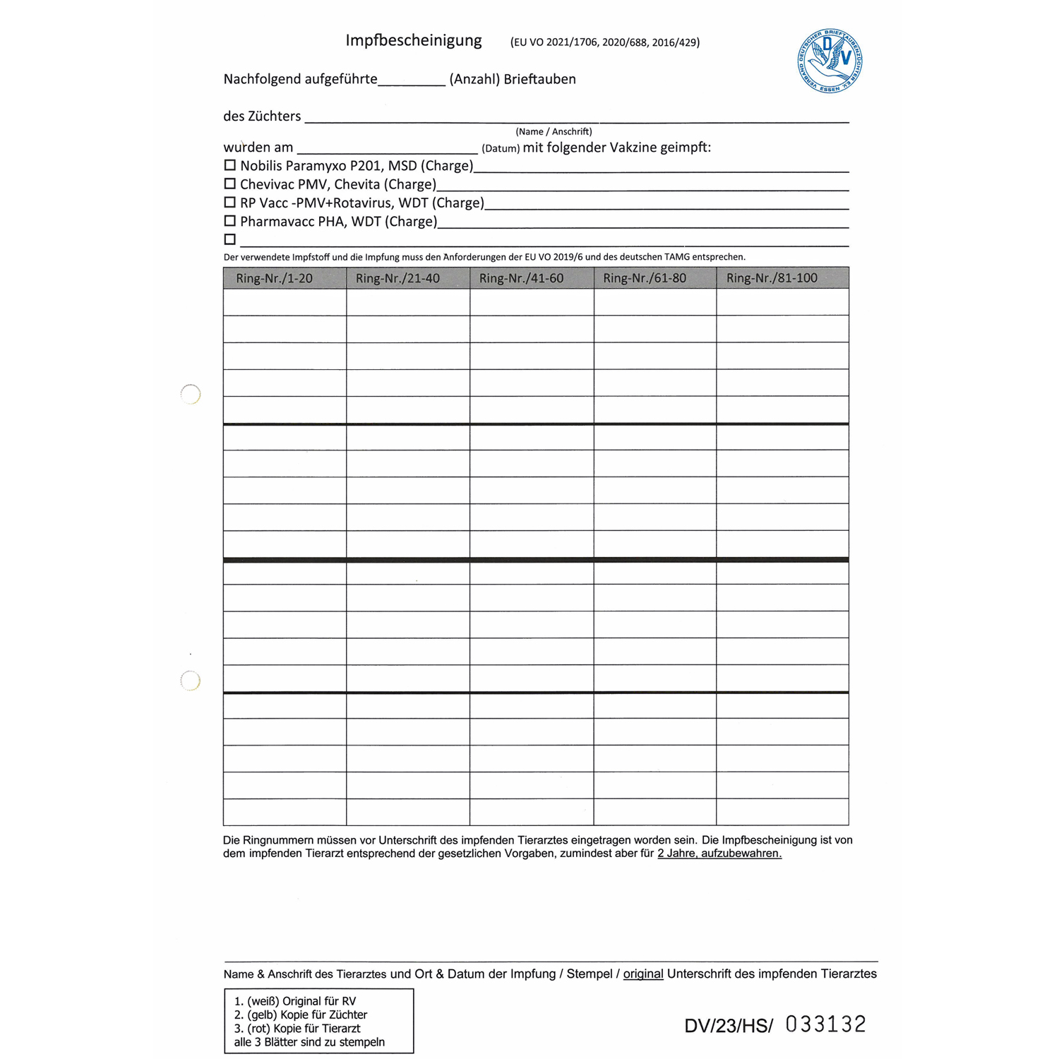 Impfbescheinigungen (B)